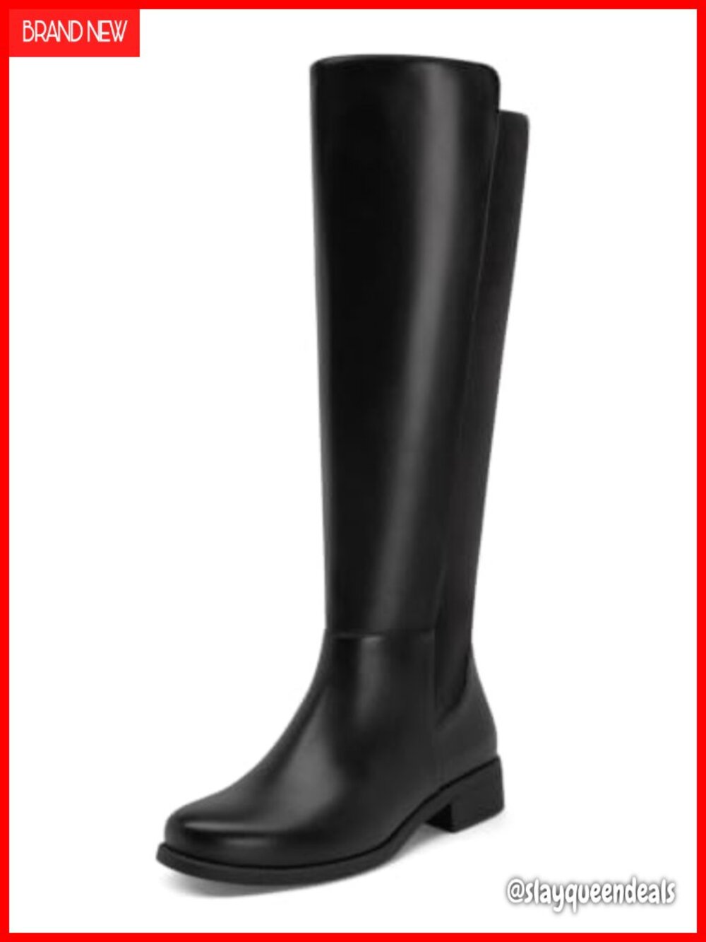 Faux Suede PU Leather Knee High Boots Flat Low Heel Round Toe Zip Riding Tall